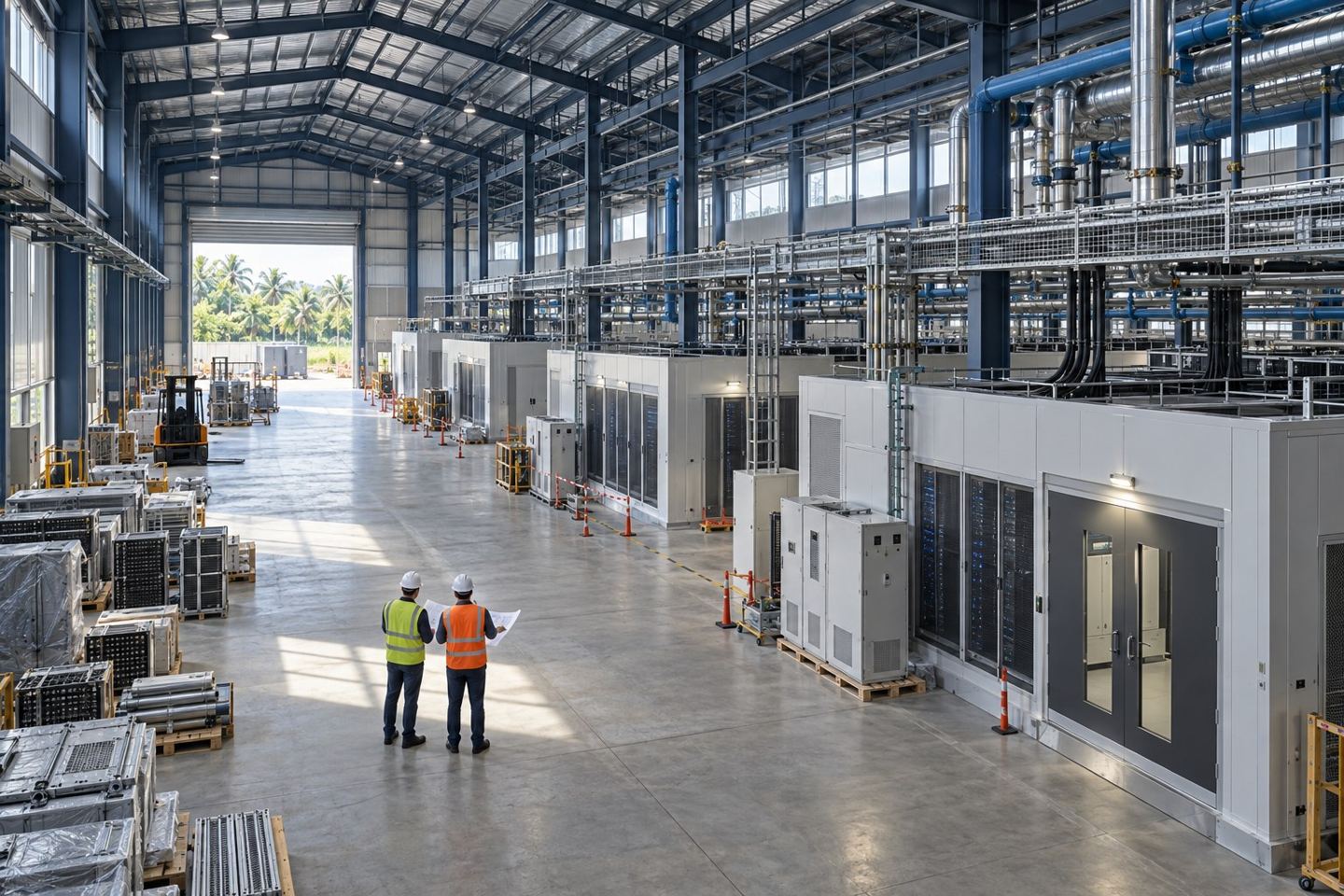 AI-generated factory-to-data-centre conversion concept